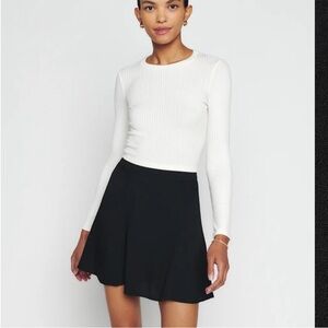 Reformation Black Skater Mini Skirt